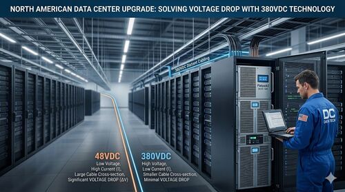 Aktueller Firmenfall über Nordamerikanische Rechenzentren: Spannungsabfall bei Langstreckenverkabelung durch 380-VDC-Technologie beheben