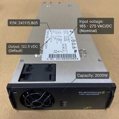 Eltek Flatpack2 110V 2000 HE Gleichrichtermodul Teilenummer: 241115.805 Hocheffiziente DC-Stromversorgung für Energieversorgungs-Umspannwerke