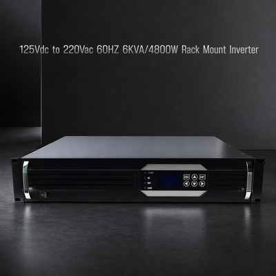 19-Zoll-2U-Rackmontage-6-KVA-Rein-Sinus-Wechselrichter mit 125-V-DC-Eingang und 220-VAC-Ausgang, Server-USV