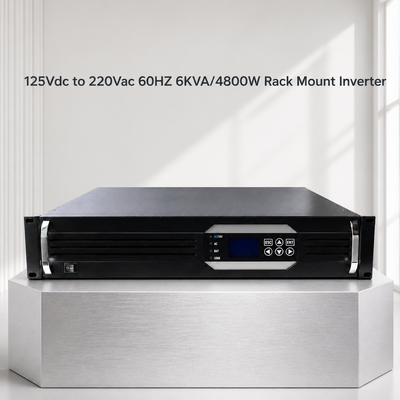 19 Inch 2U Rack Inverter 6KVA 4800W Pure Sine Wave 125VDC to 220VAC for Off-Grid Applications