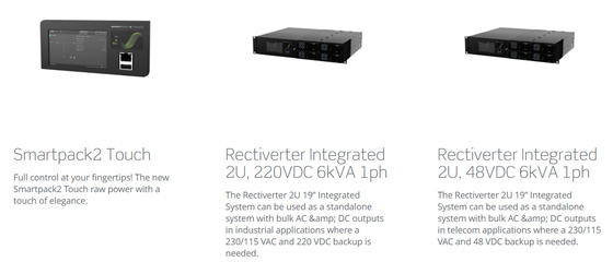 Eltek Rectiverter 2U 6kVA integrierte System 6 KVA Wechselstrom u. 4,8 Kilowatt DC mit Prüfer Smartpack R