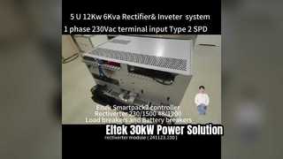 Eltek AC&DC-Gleichrichtersystem, 5 HE Höhe, max. 12 kW Gleichstromkapazität, 6 kVA Wechselstromkapazität